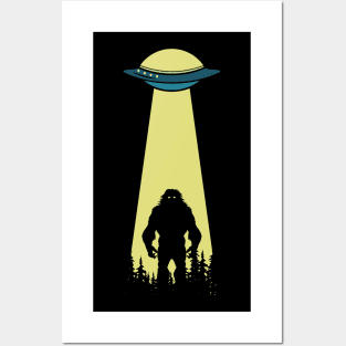 bigfoot ufo Abduction Sasquatch Posters and Art